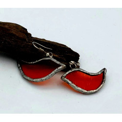 Boucles d'Oreilles Motif Oiseaux orange