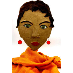 Boucles d'Oreilles rondes oranges