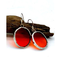Boucles d'Oreilles rondes oranges