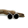 Boucles d'oreilles rondes prune foncé