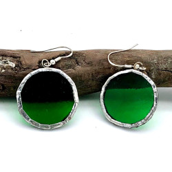 Boucles d'oreilles Rond vert