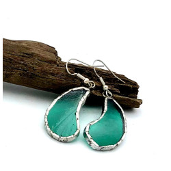 Boucle d'oreilles goutte verte