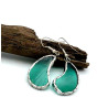 Boucle d'oreilles goutte verte
