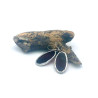 Boucle d'oreilles ovales prune foncé