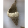 Corbeille coquillage  à suspendre en corde sisal