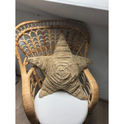 Coussin étoile en sisal