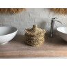 Corbeille avec couvercle en sisal
