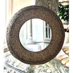 Miroir rond en carton recyclé