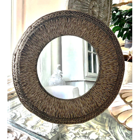 Miroir rond en carton recyclé