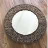 Miroir rond en dentelle de carton recyclé