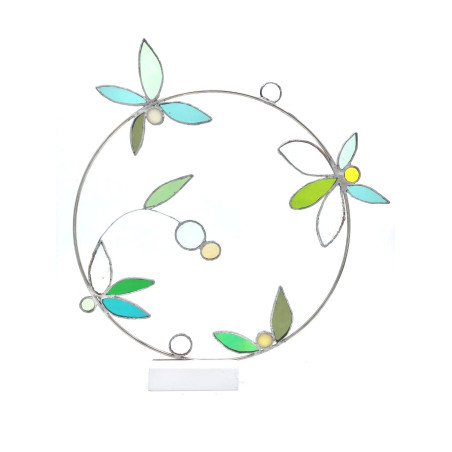 Couronne végétale en verre multicolore