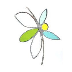 Couronne végétale en verre multicolore