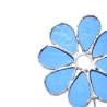 Marguerite en verre bleu clair et blanc