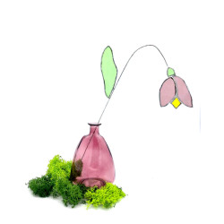 Tulipe mauve en verre transparent