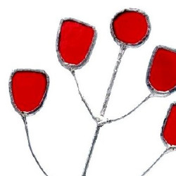 Carotte sauvage en verre transparent rouge (hauteur  35 cm)