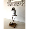 Perroquet en papier mâché et papier de soie