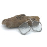 Boucles d'oreilles en verre transparent texturé en forme de fleur