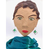 Boucles d'oreilles carrés superposés vert clair et vert transparent texturé