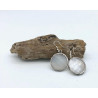 Boucles d'oreilles en verre rond blanc semi-opaque (diamètre 2.5 cm)