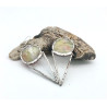 Boucles d'oreilles en verre cône bicolore vert pistache opaque et transparent texturé
