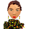 Boucles d'oreilles en verre duo rectangles rouge et vert clair transparent.