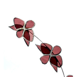 Orchidée en verre dans un pot en terre cuite (hauteur 35 cm)