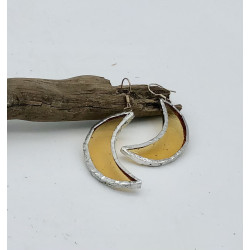 Boucles d'oreille demi lune jaune