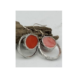 Boucles d’oreilles ambre verre recyclé