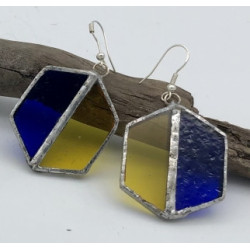 Boucles d’oreilles hexagonales verre recyclé