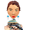 Boucles d'oreilles cornet bleu clair et blanc