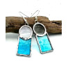 Boucles d'oreilles Quille bicolore transparent et bleu clair