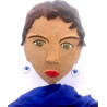 Boucles d'oreilles pastille bicolore bleu et transparent