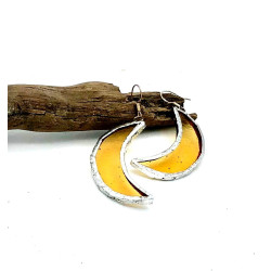 Boucles d'Oreilles Demi-Lune jaune