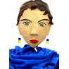 Boucles d'Oreilles Duo Carré Bleu Foncé et jaune