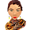 Boucles d'Oreilles Rectangle Lilas & jaune